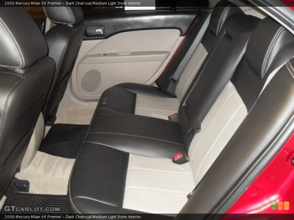 Dark Charcoal/Medium Light Stone Interior Rear Seat for the 2009 Mercury Milan V6 Premier #70324875