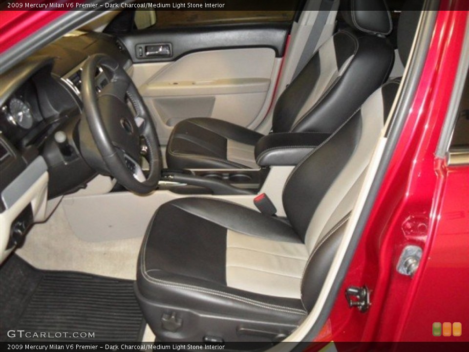 Dark Charcoal/Medium Light Stone Interior Front Seat for the 2009 Mercury Milan V6 Premier #70324905