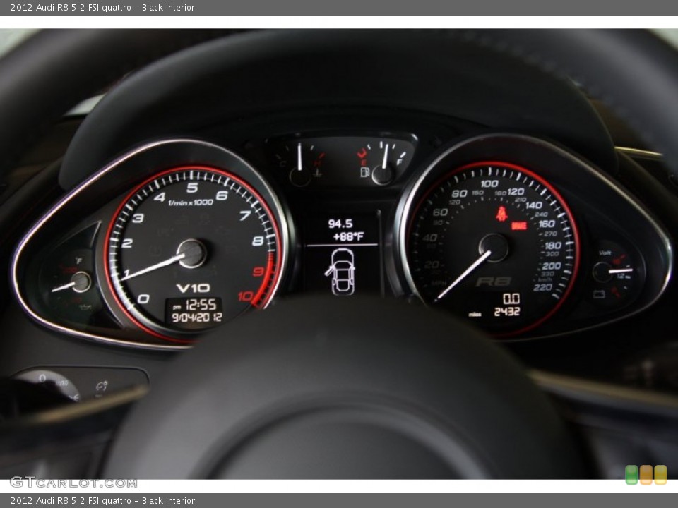 Black Interior Gauges for the 2012 Audi R8 5.2 FSI quattro #70326723