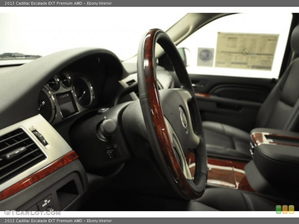 Ebony Interior Steering Wheel for the 2013 Cadillac Escalade EXT Premium AWD #70330413