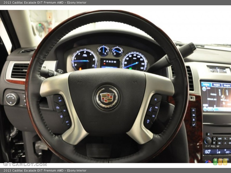 Ebony Interior Steering Wheel for the 2013 Cadillac Escalade EXT Premium AWD #70330496