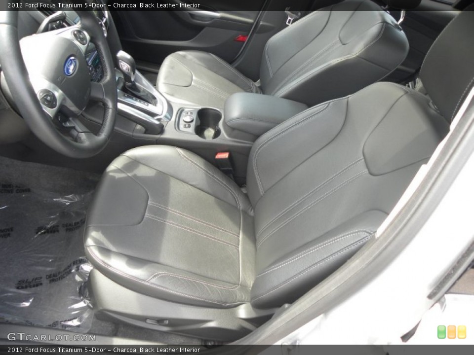 Charcoal Black Leather Interior Front Seat for the 2012 Ford Focus Titanium 5-Door #70333467