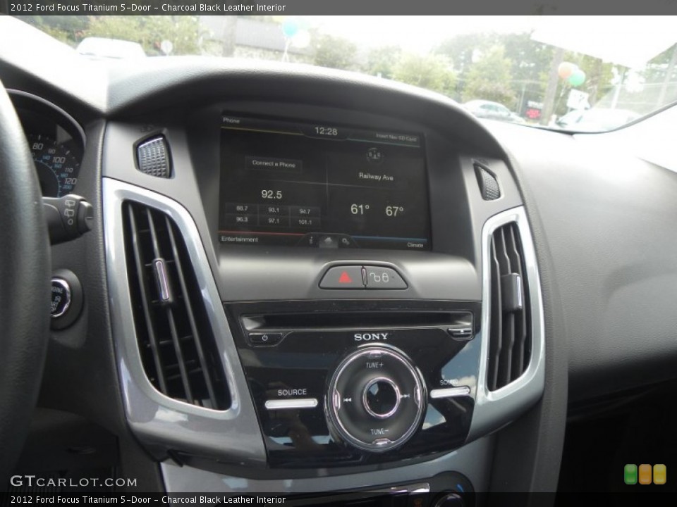 Charcoal Black Leather Interior Controls for the 2012 Ford Focus Titanium 5-Door #70333604