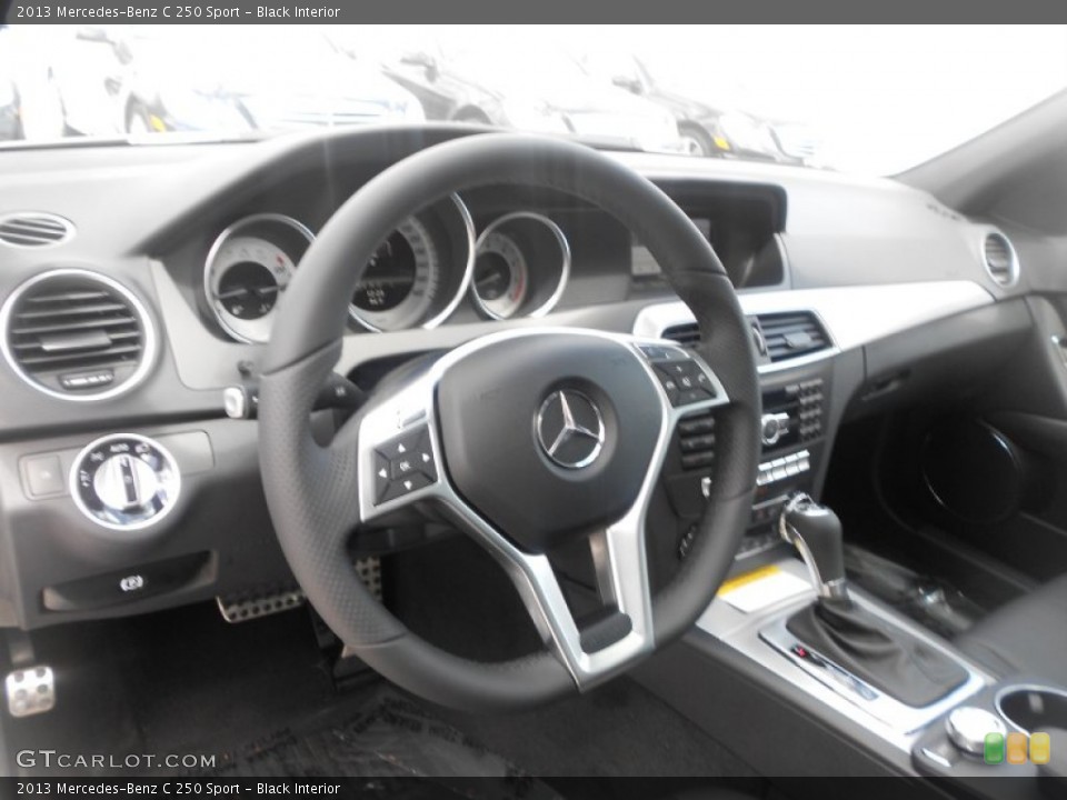 Black Interior Steering Wheel for the 2013 Mercedes-Benz C 250 Sport #70335312