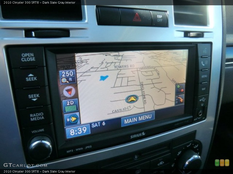 Dark Slate Gray Interior Navigation for the 2010 Chrysler 300 SRT8 #70335759