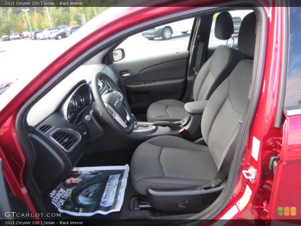 Black Interior Front Seat for the 2013 Chrysler 200 S Sedan #70353786