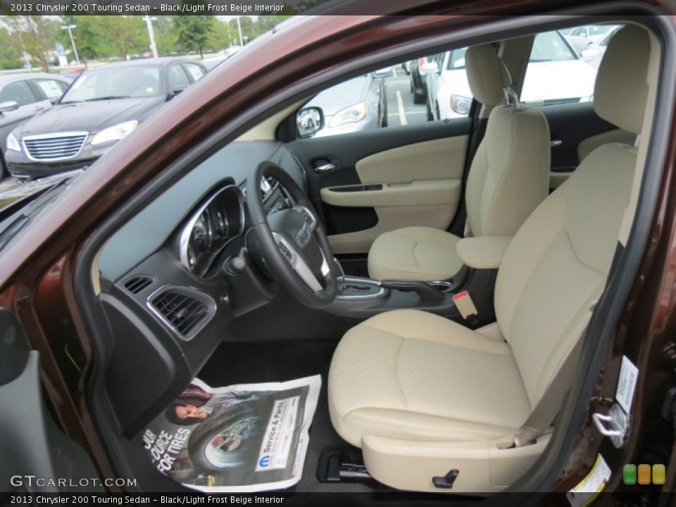 Black/Light Frost Beige Interior Front Seat for the 2013 Chrysler 200 Touring Sedan #70353982
