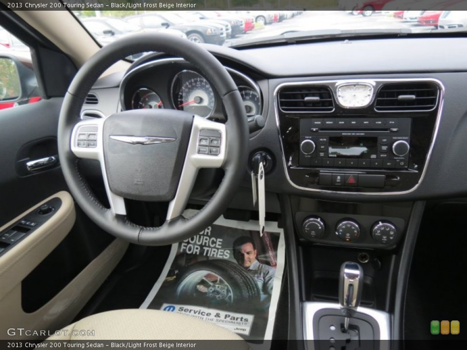 Black/Light Frost Beige Interior Dashboard for the 2013 Chrysler 200 Touring Sedan #70354010
