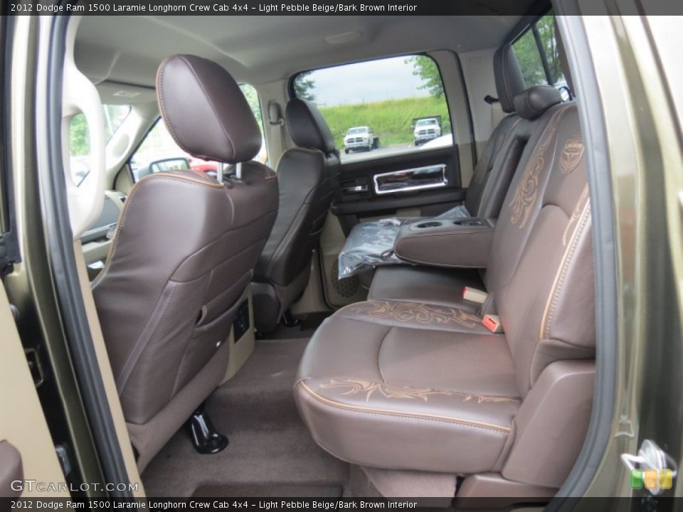 Light Pebble Beige/Bark Brown Interior Rear Seat for the 2012 Dodge Ram 1500 Laramie Longhorn Crew Cab 4x4 #70354635