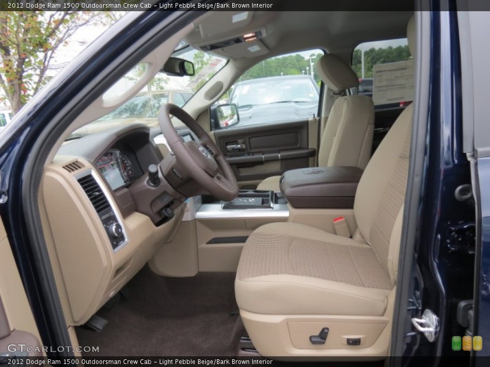 Light Pebble Beige/Bark Brown Interior Front Seat for the 2012 Dodge Ram 1500 Outdoorsman Crew Cab #70356397