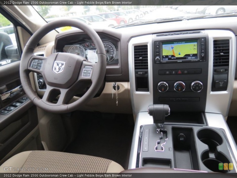 Light Pebble Beige/Bark Brown Interior Dashboard for the 2012 Dodge Ram 1500 Outdoorsman Crew Cab #70356429