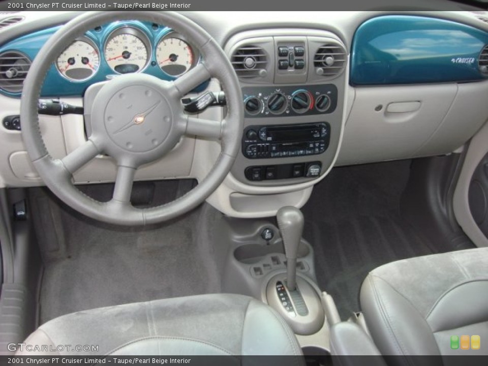 Taupe/Pearl Beige Interior Dashboard for the 2001 Chrysler PT Cruiser Limited #70357128