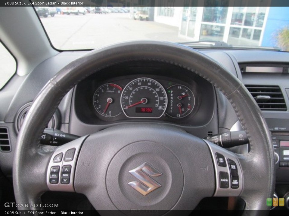 Black Interior Steering Wheel for the 2008 Suzuki SX4 Sport Sedan #70360284