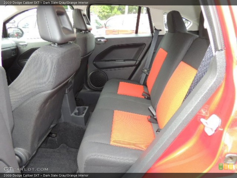Dark Slate Gray/Orange Interior Rear Seat for the 2009 Dodge Caliber SXT #70361391