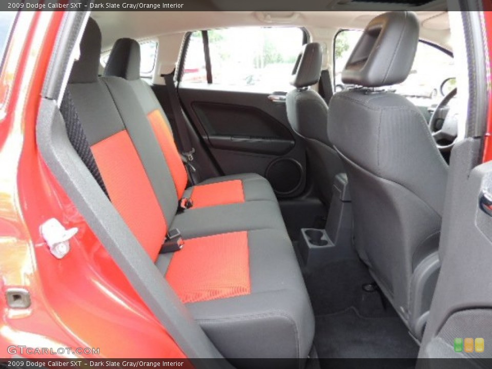 Dark Slate Gray/Orange Interior Rear Seat for the 2009 Dodge Caliber SXT #70361400