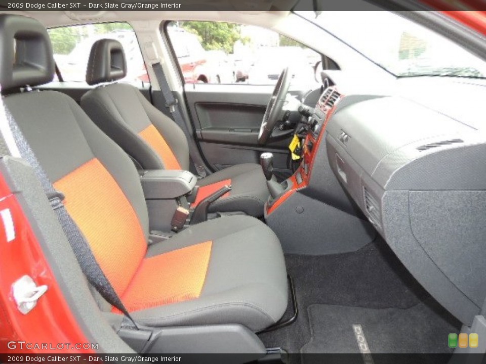 Dark Slate Gray/Orange Interior Front Seat for the 2009 Dodge Caliber SXT #70361418