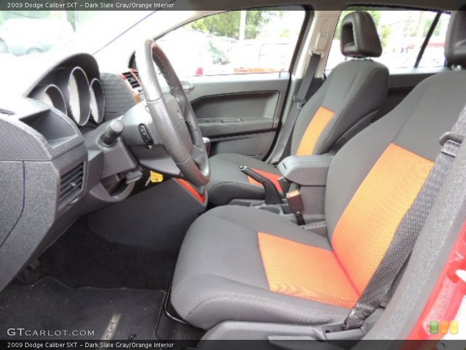 Dark Slate Gray/Orange Interior Front Seat for the 2009 Dodge Caliber SXT #70361451
