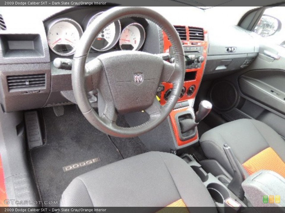 Dark Slate Gray/Orange 2009 Dodge Caliber Interiors