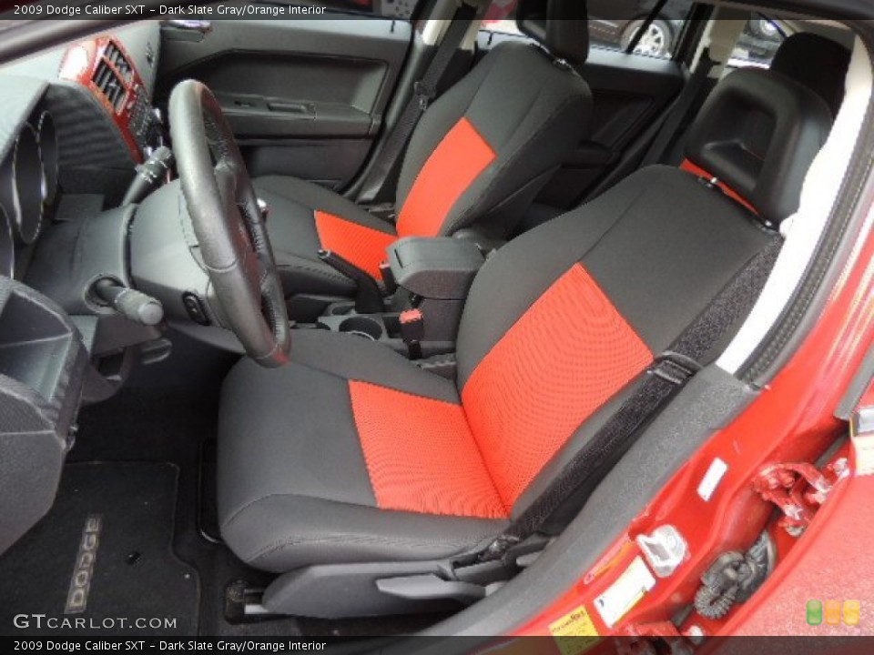 Dark Slate Gray/Orange Interior Front Seat for the 2009 Dodge Caliber SXT #70361472