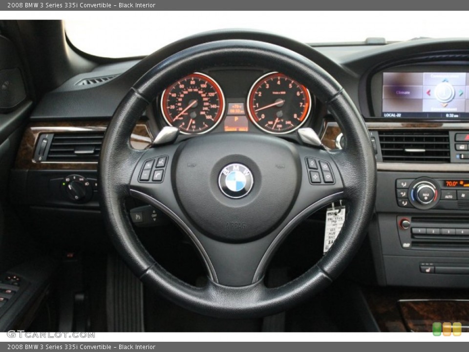 Black Interior Steering Wheel for the 2008 BMW 3 Series 335i Convertible #70363395