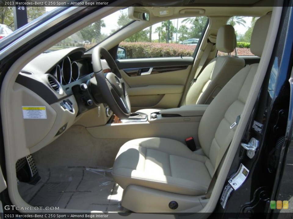 Almond Beige Interior Front Seat for the 2013 Mercedes-Benz C 250 Sport #70376176