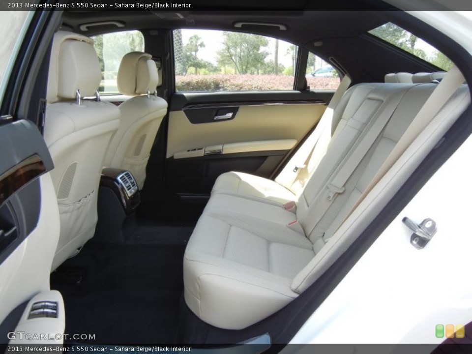 Sahara Beige/Black Interior Rear Seat for the 2013 Mercedes-Benz S 550 Sedan #70376302