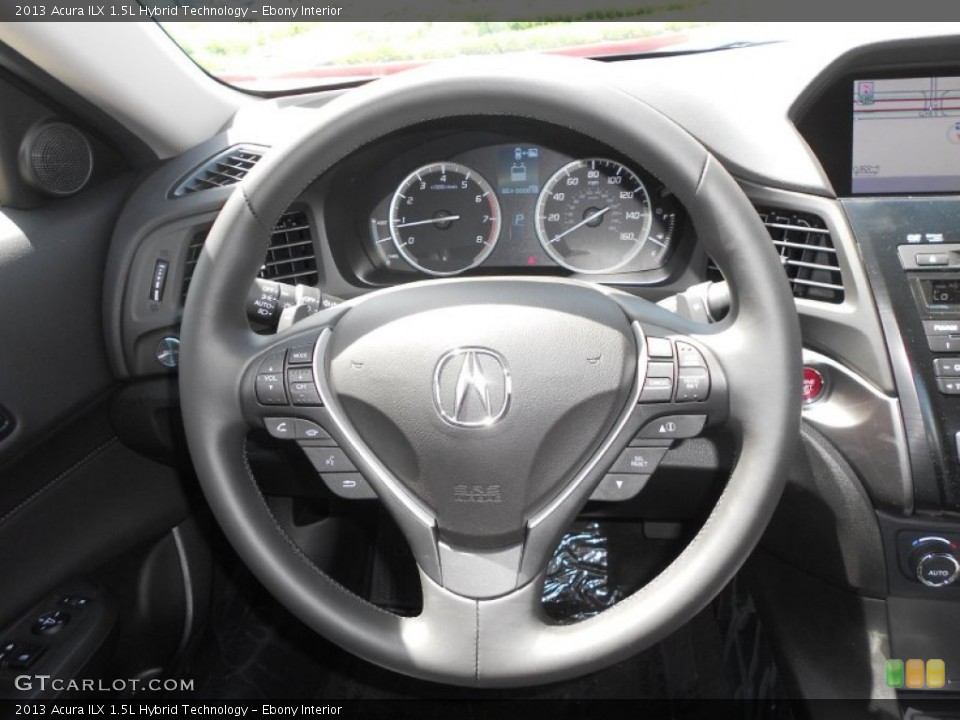 Ebony Interior Steering Wheel for the 2013 Acura ILX 1.5L Hybrid Technology #70381110