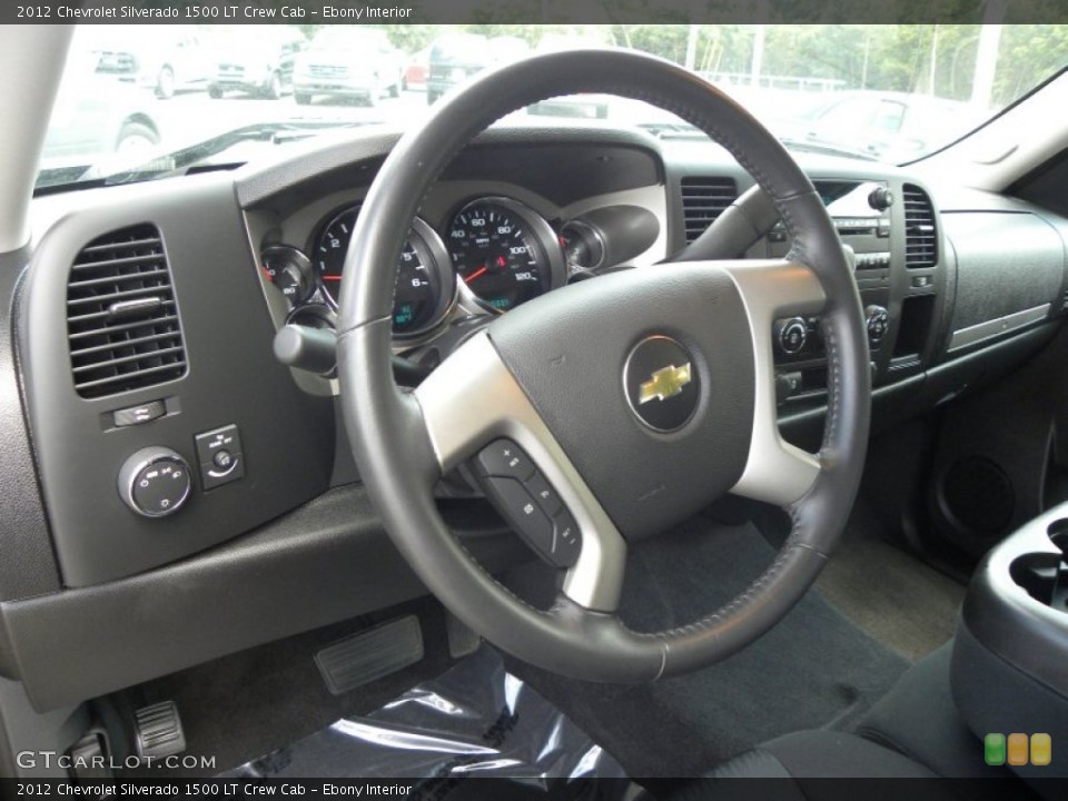 Ebony Interior Steering Wheel for the 2012 Chevrolet Silverado 1500 LT Crew Cab #70388874