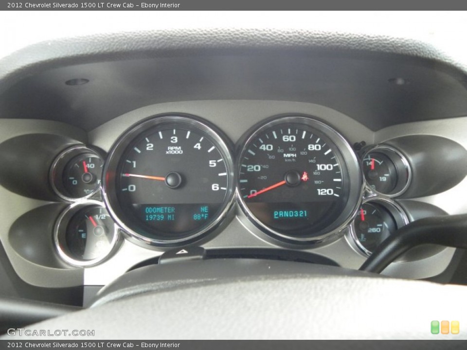 Ebony Interior Gauges for the 2012 Chevrolet Silverado 1500 LT Crew Cab #70389039