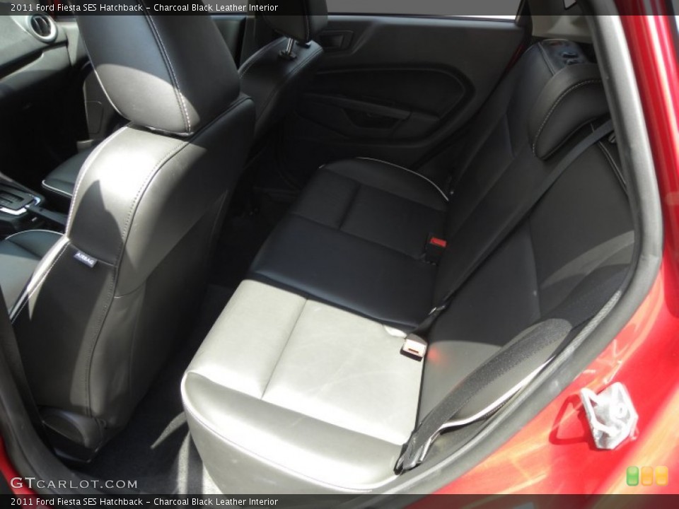 Charcoal Black Leather Interior Rear Seat for the 2011 Ford Fiesta SES Hatchback #70389435