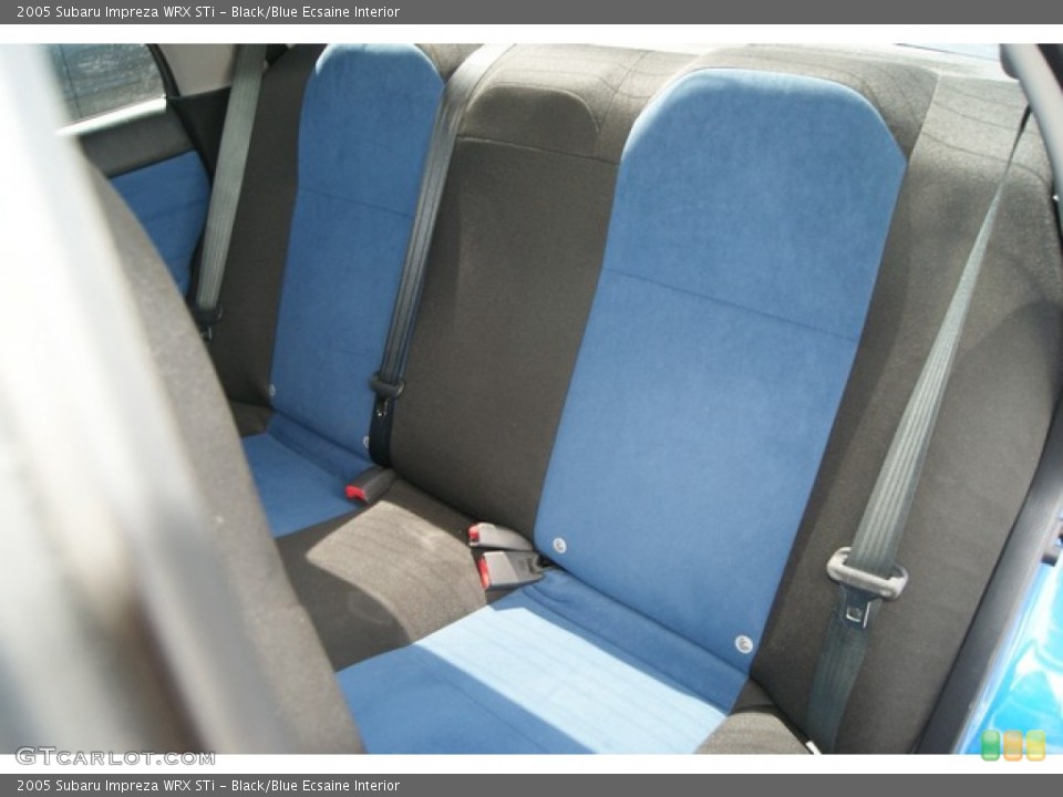 Black/Blue Ecsaine Interior Rear Seat for the 2005 Subaru Impreza WRX STi #70389894