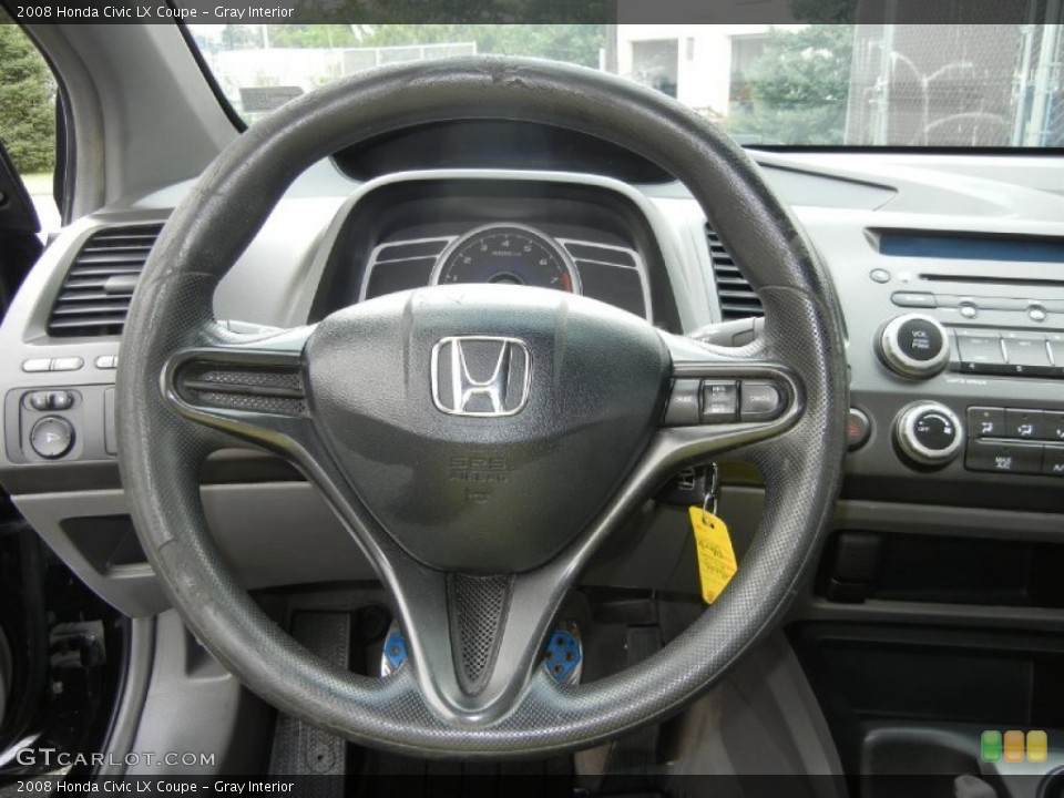 Gray Interior Steering Wheel for the 2008 Honda Civic LX Coupe #70392315