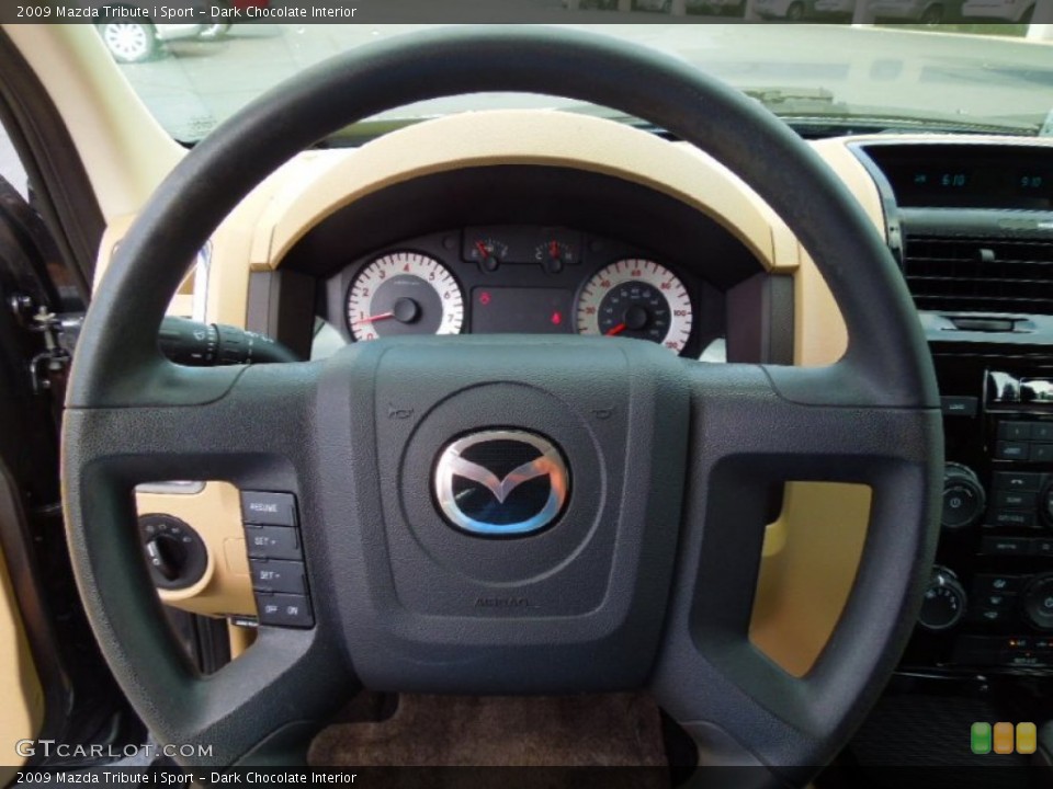Dark Chocolate Interior Steering Wheel for the 2009 Mazda Tribute i Sport #70399398