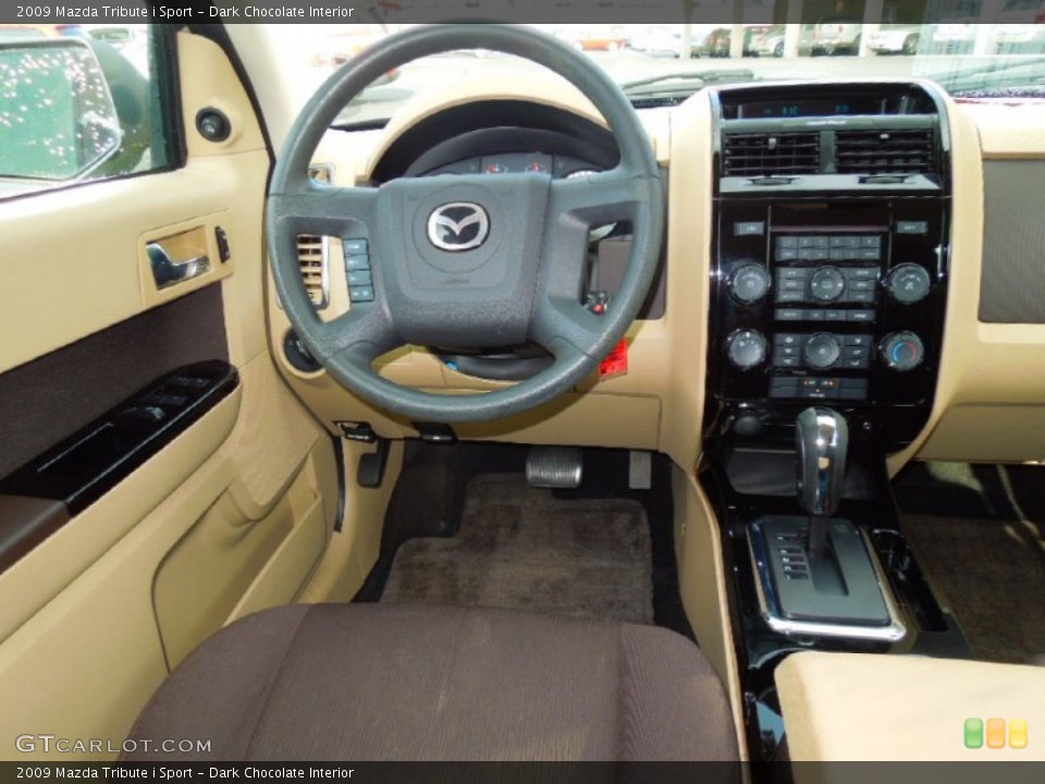 Dark Chocolate Interior Controls for the 2009 Mazda Tribute i Sport #70399416