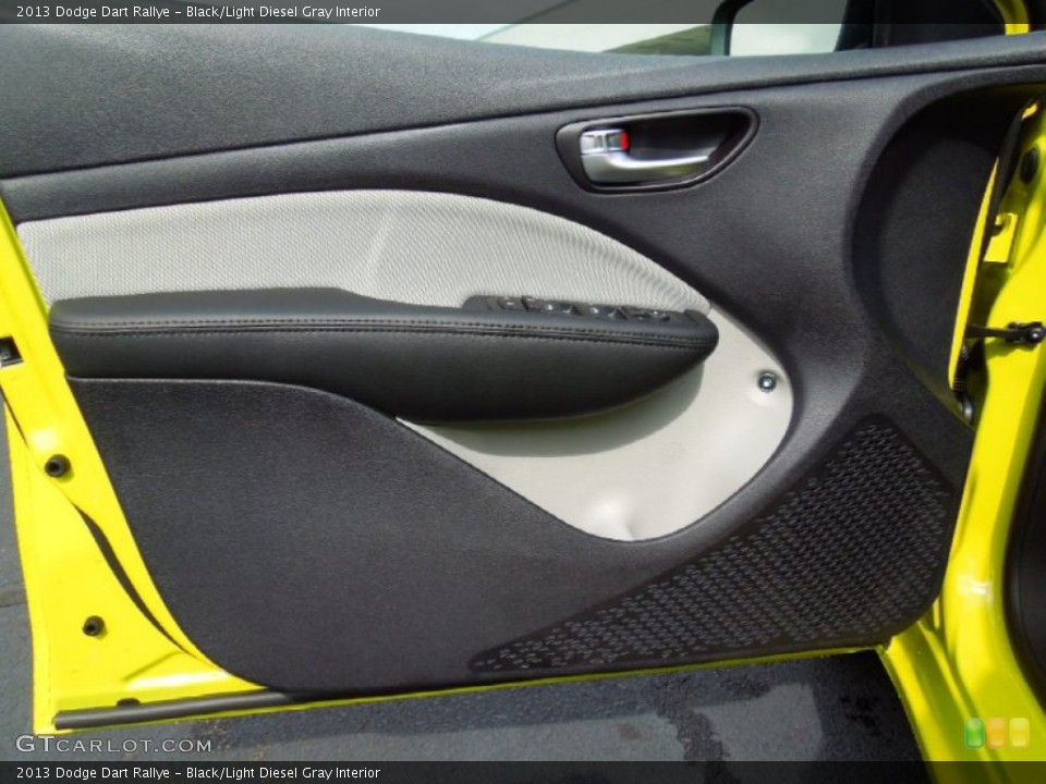Black/Light Diesel Gray Interior Door Panel for the 2013 Dodge Dart Rallye #70401417