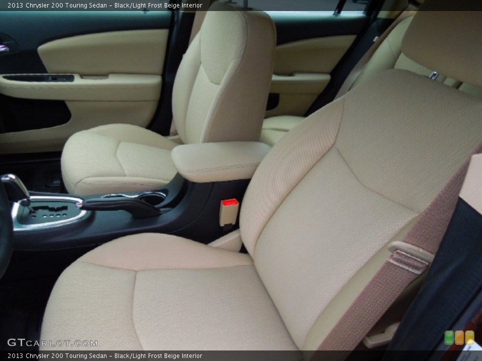 Black/Light Frost Beige Interior Front Seat for the 2013 Chrysler 200 Touring Sedan #70402386