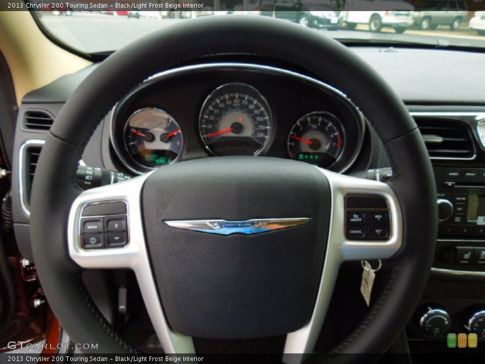 Black/Light Frost Beige Interior Steering Wheel for the 2013 Chrysler 200 Touring Sedan #70402407
