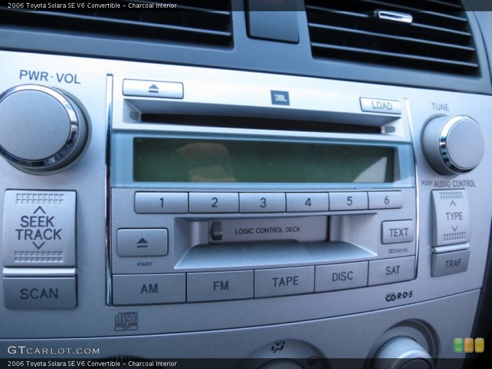 Charcoal Interior Audio System for the 2006 Toyota Solara SE V6 Convertible #70406088