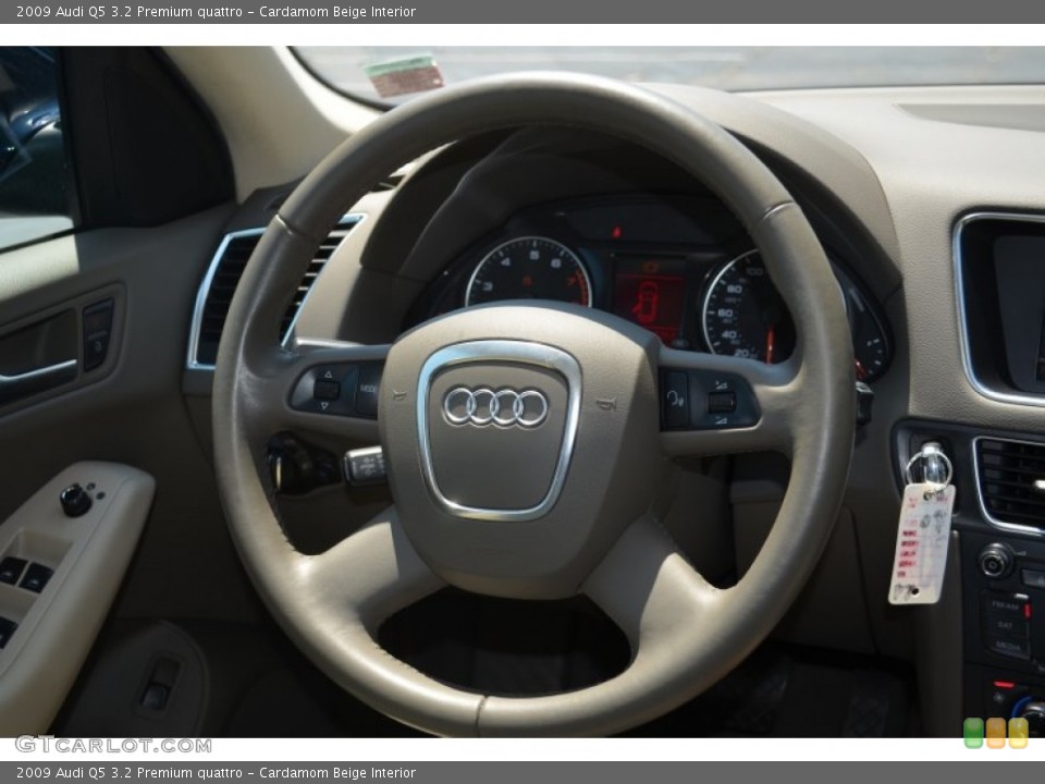 Cardamom Beige Interior Steering Wheel for the 2009 Audi Q5 3.2 Premium quattro #70409995