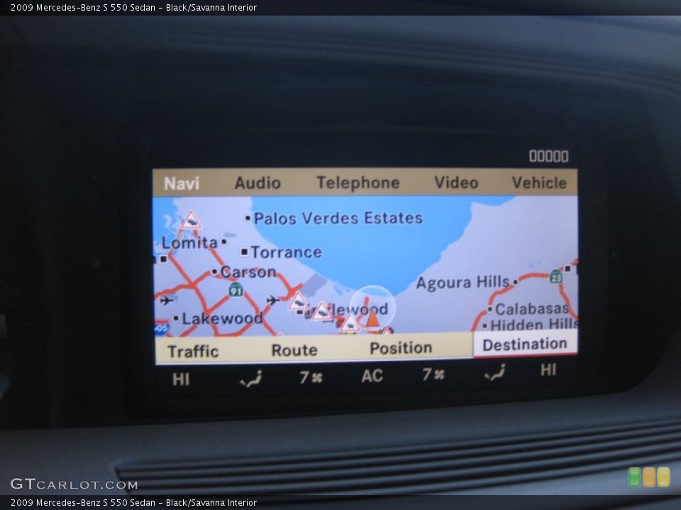 Black/Savanna Interior Navigation for the 2009 Mercedes-Benz S 550 Sedan #70417978