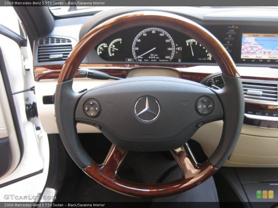 Black/Savanna Interior Steering Wheel for the 2009 Mercedes-Benz S 550 Sedan #70418023