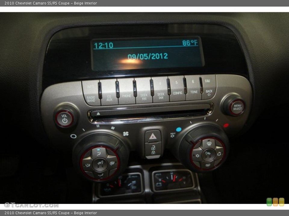 Beige Interior Controls for the 2010 Chevrolet Camaro SS/RS Coupe #70418149