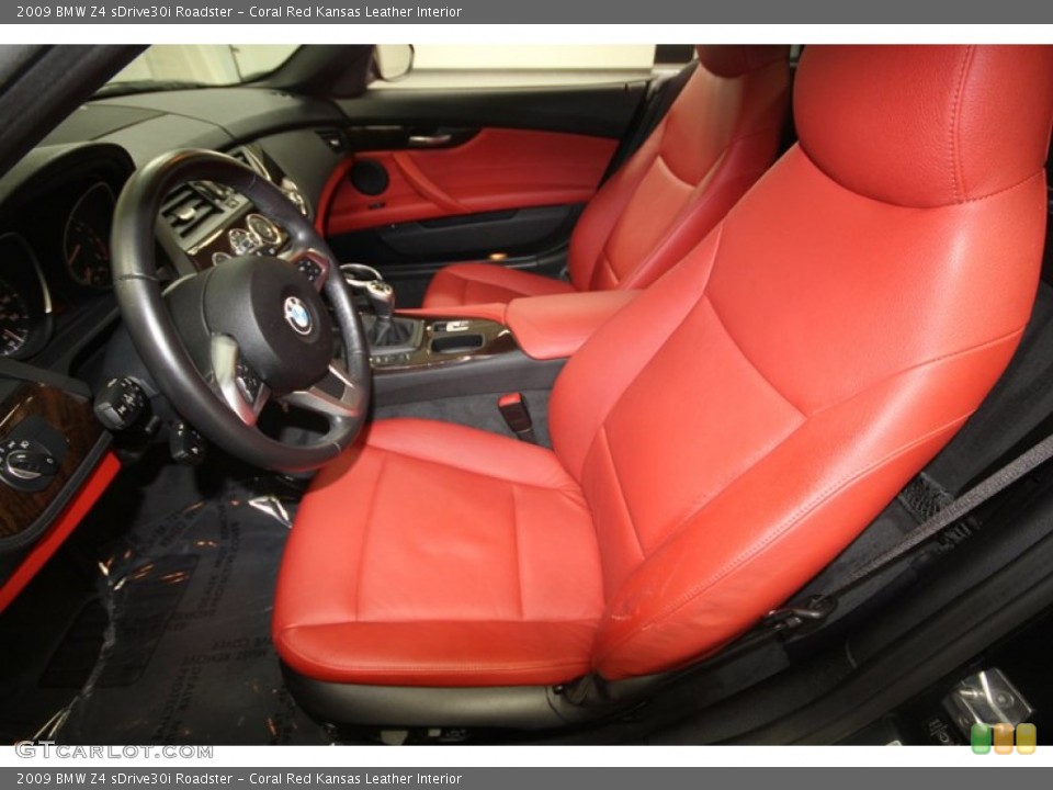 Coral Red Kansas Leather Interior Front Seat for the 2009 BMW Z4 sDrive30i Roadster #70420654