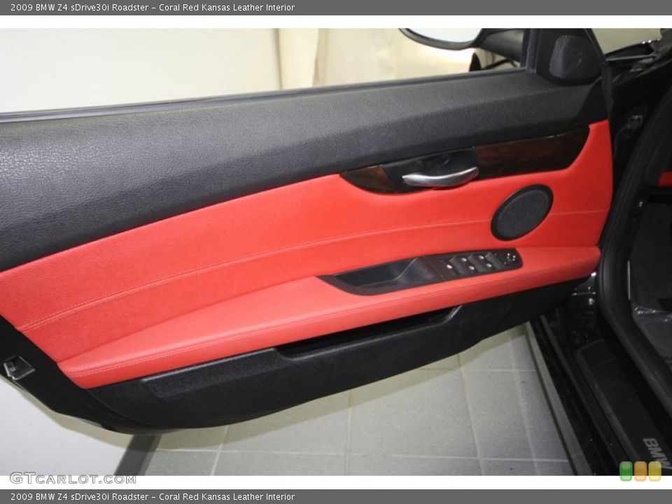 Coral Red Kansas Leather Interior Door Panel for the 2009 BMW Z4 sDrive30i Roadster #70420759