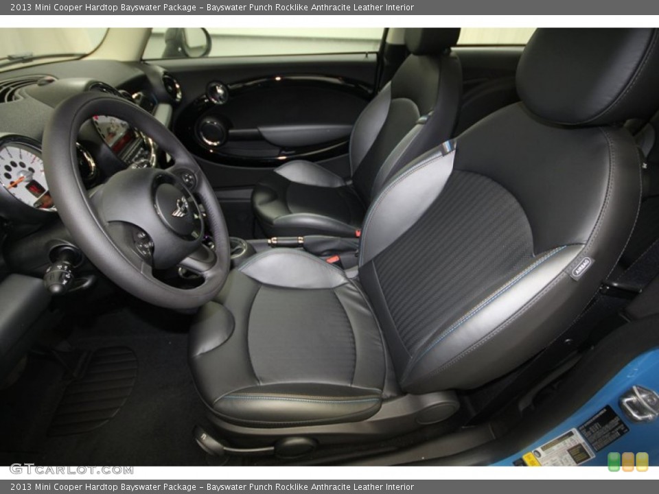 Bayswater Punch Rocklike Anthracite Leather Interior Front Seat for the 2013 Mini Cooper Hardtop Bayswater Package #70423651