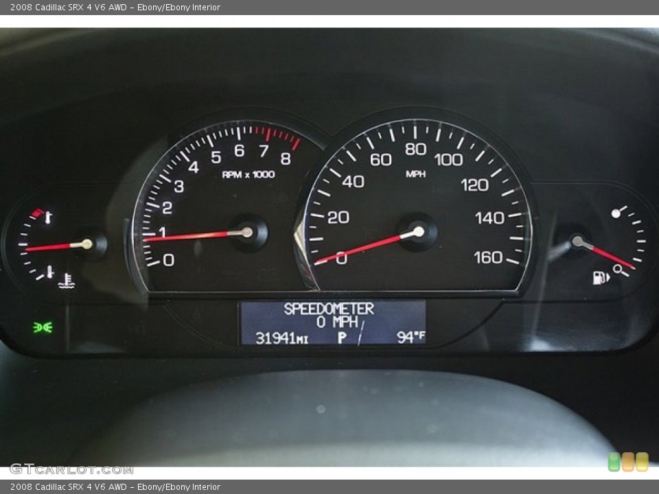 Ebony/Ebony Interior Gauges for the 2008 Cadillac SRX 4 V6 AWD #70439188