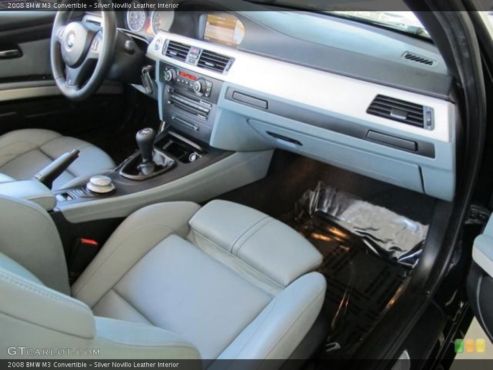 Silver Novillo Leather Interior Dashboard for the 2008 BMW M3 Convertible #70439488
