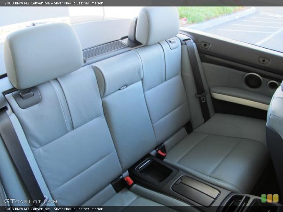 Silver Novillo Leather Interior Rear Seat for the 2008 BMW M3 Convertible #70439497