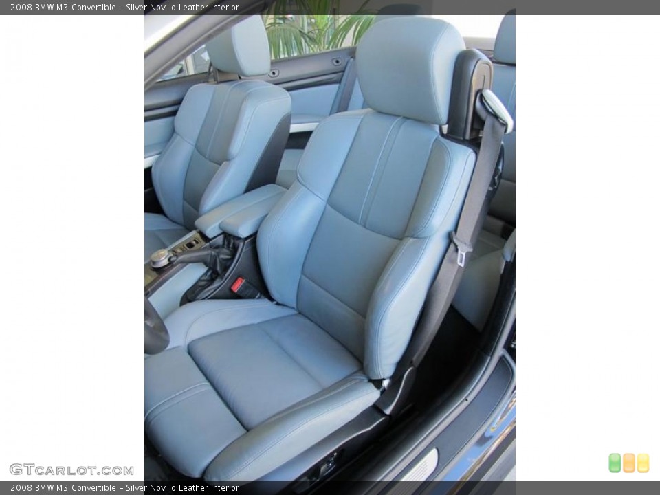 Silver Novillo Leather Interior Front Seat for the 2008 BMW M3 Convertible #70439521