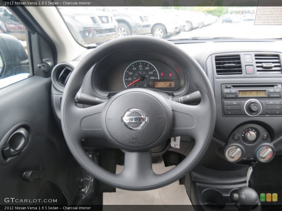 Charcoal Interior Steering Wheel for the 2012 Nissan Versa 1.6 S Sedan #70445920